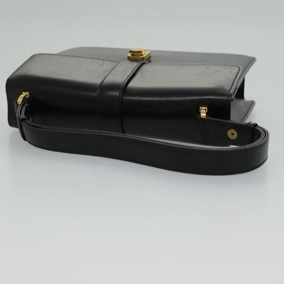 CELINE Shoulder Bag Leather Black Gold - Picture 7 of 13